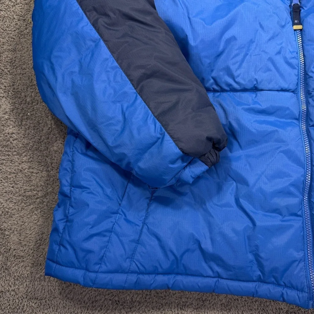 VTG Starter Jacket Mens 2XL Blue Puffer Down Full Zip Fleece‎ Collar Ripstop